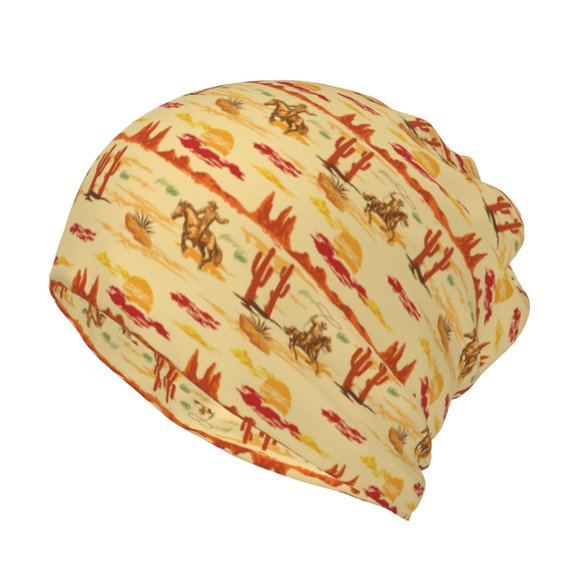 Hirioo Wild West Colorful for Multifunction Beanie Hat for Men and Women Unisex for Winter Sports, Outdoor Activities, and Daily Wear