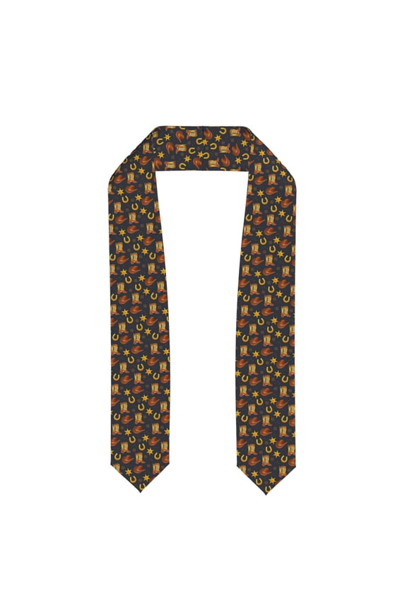 Wild West Golden Horseshoe for 72" Graduation Shawl Stole Unisex Adults Graduation Sash Honor Graduation Stole for High School and College-Flattened