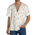 thumbnail image 1 of Hirioo Wildflower Watercolor for Men's Cuban Collar Short Sleeve Shirt Button Down Shirt Beach Summer Shirts Wedding Vacation Shirts-Medium, 1 of 5