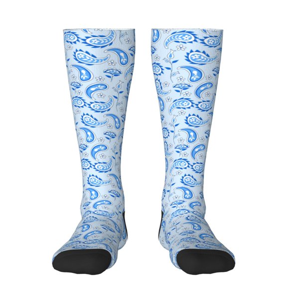 Hirioo Winter Paisley Pattern for Adult Stockings Breathable Sock Non-Pilling,Contrasting Color Design