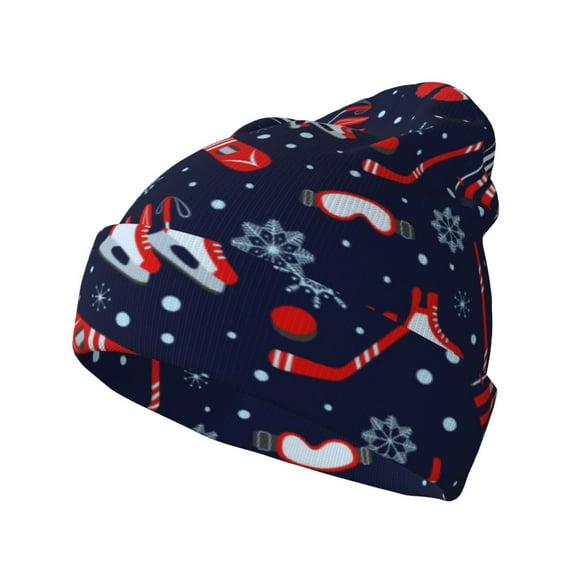 Hirioo Winter Sports Fun Pattern for Men's Knit Cuffed Beanie for Outdoor Activities Unisex