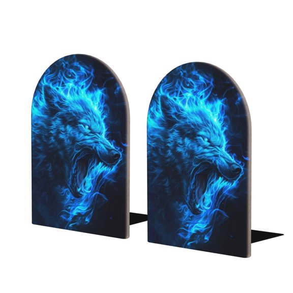 Hirioo Wolf for Bookends Decorative Bookends for Shelves for Home or Office, Non-Slip Base