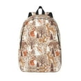 thumbnail image 1 of Hirioo Woodland Animals in Neutral Tones Canvas Backpack, Durable Travel Backpack with Multiple Compartments,Large Capacity, Backpack for School, Hiking, Work, 1 of 7