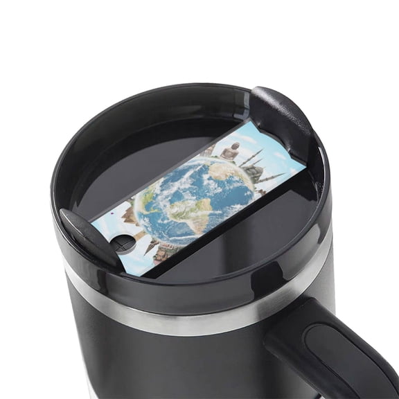 Hirioo World Travel for Stanley Cup Lid Nameplate Personalized Acrylic Nameplate Tumbler Lid Topper(30oz , 40oz)