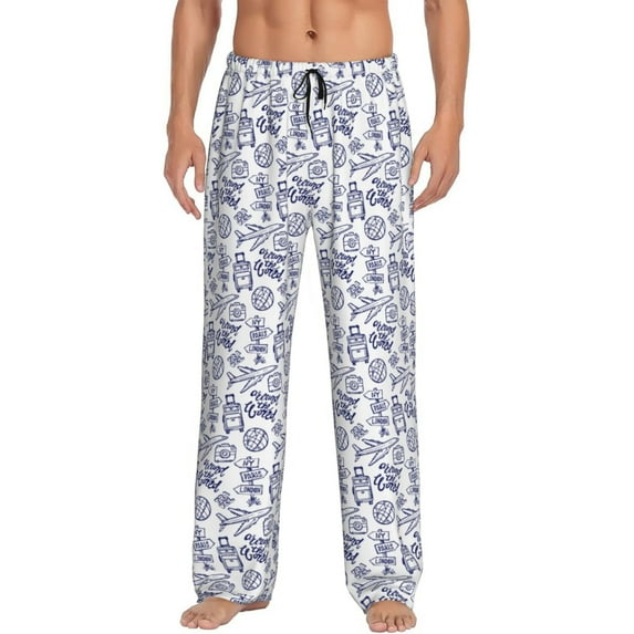 Hirioo World Travel2 for Women's PJ Pajama Pants Sleep Pants Women's Home Trousers with Pockets,S-3XL-Small