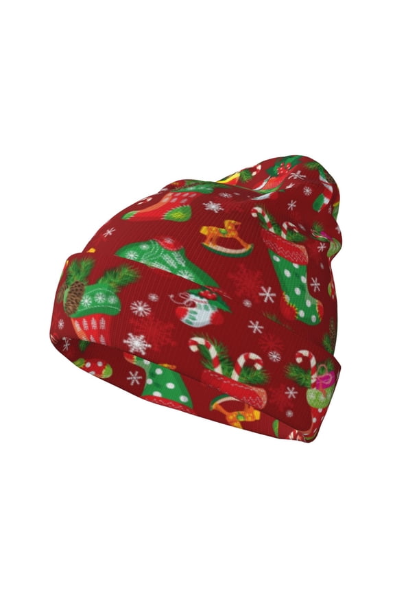 X-mas and New Year for Men's Knit Cuffed Beanie for Outdoor Activities Unisex