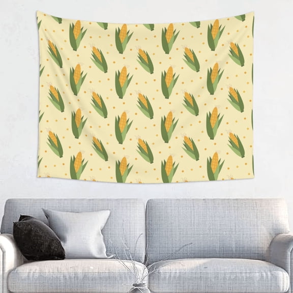 Hirioo Yellow Corn Print Tapestry Lightweight Fabric for Bedroom Aesthetic Home Wall Dorm Décor Living Room Decor 29x37 Inch
