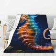 thumbnail image 1 of Hirioo Yellow Fish Seahorse for Flannel Blanket, Cozy and Warm Throw for Bed or Couch ,Perfect for All Seasons-50"x40", 1 of 6