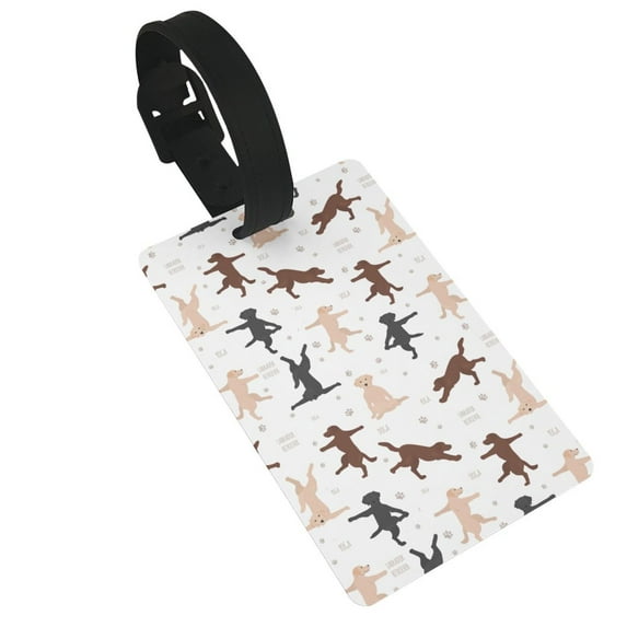 Hirioo Yoga Labrador Retriever for Luggage ID Tag with Adjustable Strap Travel Baggage Bag Tags Suitcase Identify Labels for Women Men
