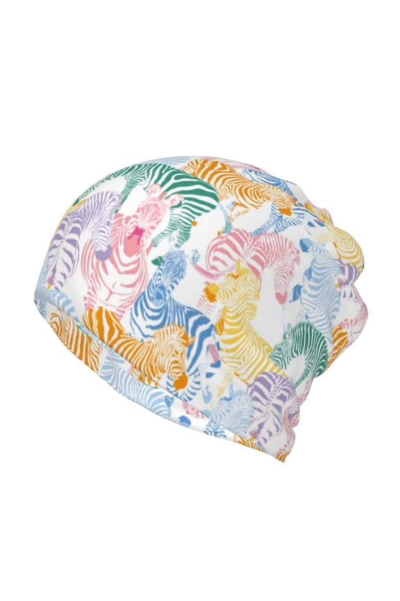 Zebra Colourful for Multifunction Beanie Hat for Men and Women Unisex for Winter Sports, Outdoor Activities, and Daily Wear
