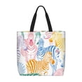 thumbnail image 1 of Hirioo Zebra Colourful for Tote Bag for Women, Quilted Shoulder Bag with Zipper, Large Capacity Handbags for Casual, Travel, Work, 1 of 7