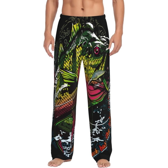 Hirioo bass for Women's PJ Pajama Pants Sleep Pants Women's Home Trousers with Pockets,S-3XL-Small