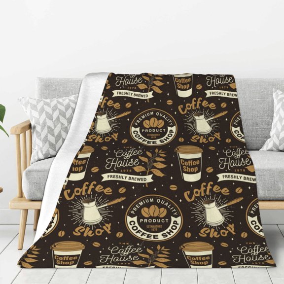 Hirioo coffee shop house for Flannel Blanket, Cozy and Warm Throw for Bed or Couch ,Perfect for All Seasons-80"x60"