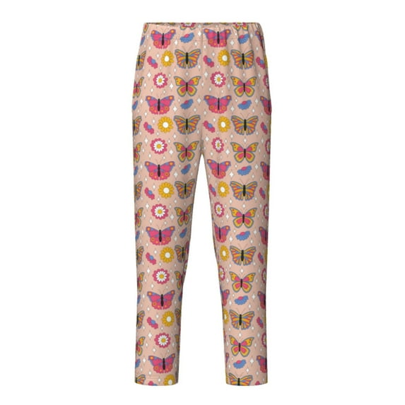 Hirioo colorful Butterfly Daisy for Teenagers' Pajama Pants Womens Lounge Pants with Pockets Pj Bottoms Pants for Men-Small