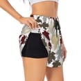thumbnail image 1 of Hirioo colorful Maple for Women's Double Layer Athletic Shorts High-Performance Gym Shorts with Inner Pocket, Elastic Waistband-XX-Large, 1 of 7