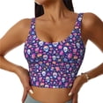 thumbnail image 1 of Hirioo colorful Skull butterfly flower1 for Women's Sports Vest with Full-Print Design, Stretchy Fabric and Removable Pads-Medium, 1 of 8