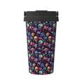 thumbnail image 1 of Hirioo colorful mushroom Skull for Coffee Travel Mug Insulated Coffee Mug with Lid, 1 of 8