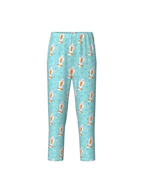 crazy white goose for Teenagers' Pajama Pants Womens Lounge Pants with Pockets Pj Bottoms Pants for Men-Medium