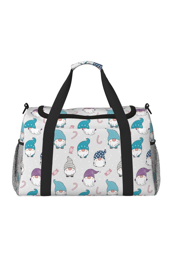 cute winter Gnome Hand Travel Bag for Men Women,Durable and Spacious Travel Bag with Multiple Pockets for Work, Travel, Weekend Getaways