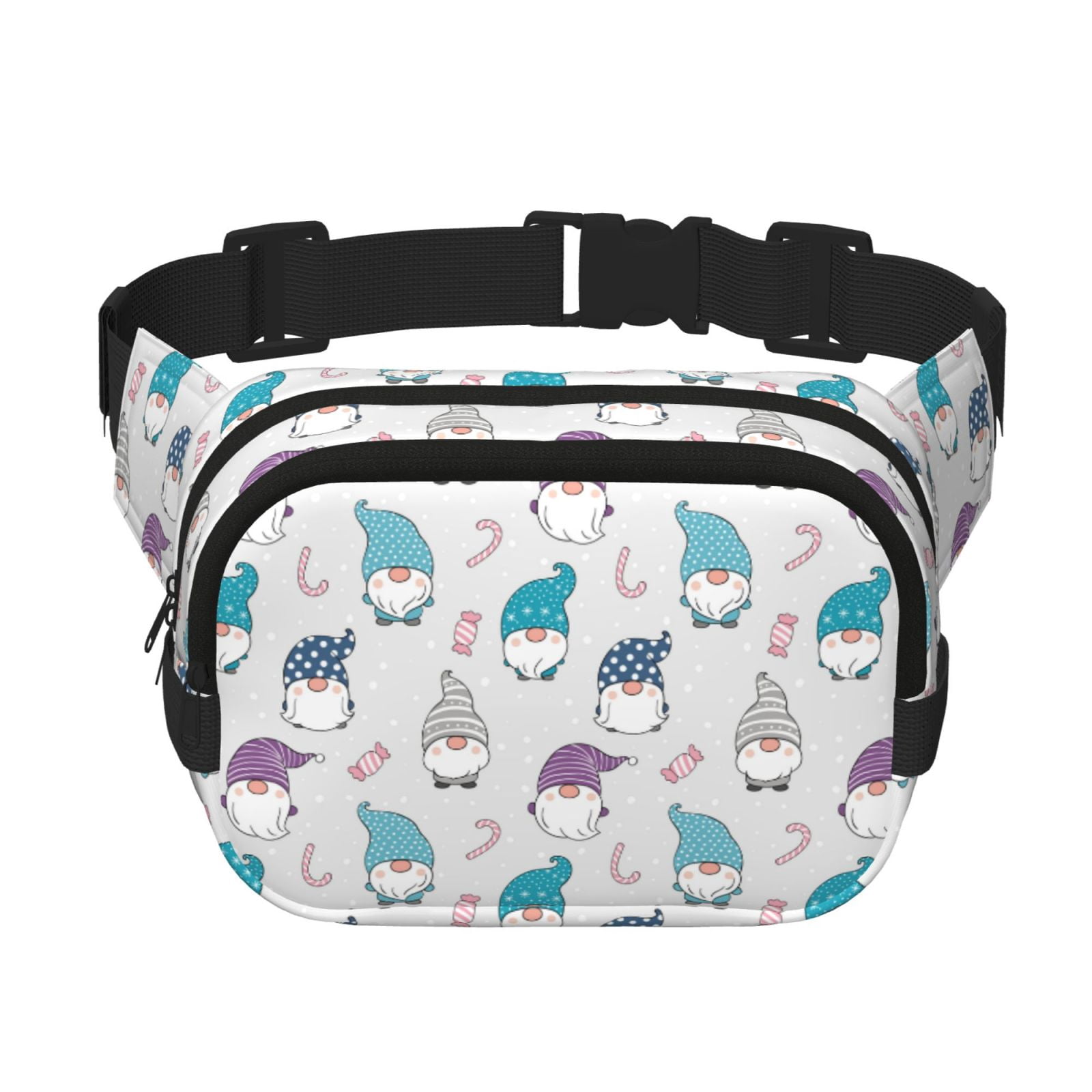 Hirioo cute winter Gnome for Double Layer Waist Bag Adjustable Fanny Pack For Travel Running Hiking