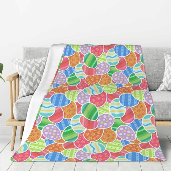 Hirioo easter eggs for Flannel Blanket, Cozy and Warm Throw for Bed or Couch ,Perfect for All Seasons-40"x30"