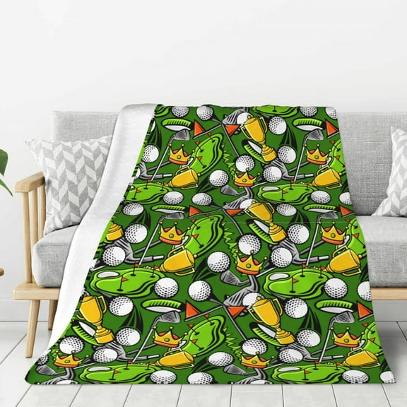 Hirioo golf Sport club for Flannel Blanket, Cozy and Warm Throw for Bed or Couch ,Perfect for All Seasons-80"x60"