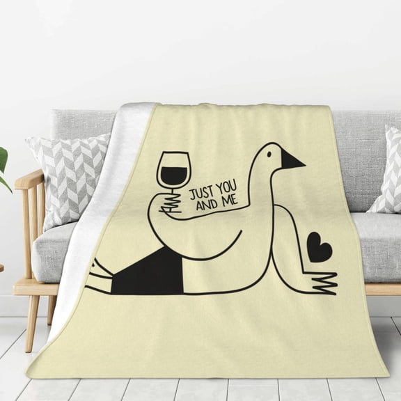 Hirioo just you and me for Flannel Blanket, Cozy and Warm Throw for Bed or Couch ,Perfect for All Seasons-80"x60"
