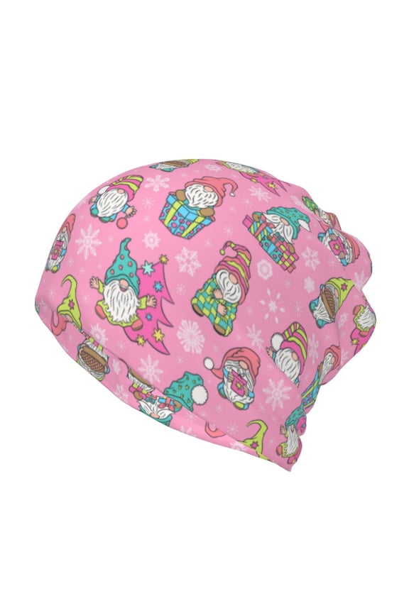 pink Holiday Joy for Multifunction Beanie Hat for Men and Women Unisex for Winter Sports, Outdoor Activities, and Daily Wear