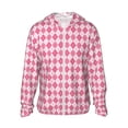 thumbnail image 1 of Hirioo pink argyle for Men's Hawaiian Shirt,Summer Short-sleeve Shirt,Beach Party Shirt-X-Large, 1 of 7