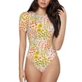 thumbnail image 1 of Hirioo wild meadow flowers for Women's Round Neck Short-sleeved Onesie Basic Bodysuits-XX-Large, 1 of 7