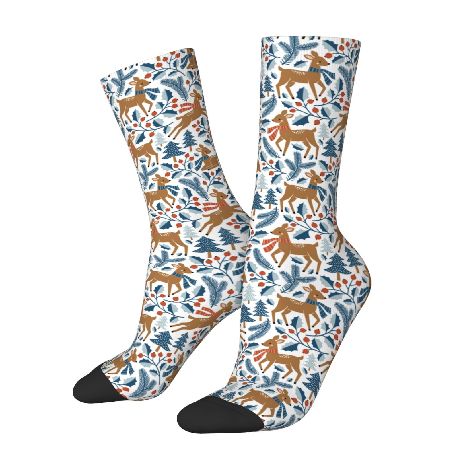 3 Color Sign Design Hirioo winter Scarf deer Pattern Adult Middle Tube Socks Breathable ...