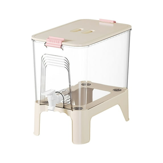Hiroekza 1.25 Gallon Drink Dispenser with Spigot Large Capacity Cold Water Pot Food-Grade Material Leak-Proof Space-Saving Design for Refrigerator Beverage Storage Sun Tea Pitcher Clear