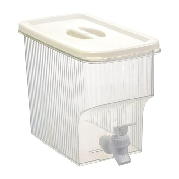 Hiroekza 1 Gallon Drink Dispenser with Spigot Beverage Dispenser for Parties, Refrigerator, Food-Grade Material, Sun Tea Pitcher for Coffee, Juice, Homemade Beverage, Lemon Tea Cooler Clear