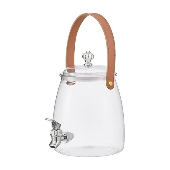 Hiroekza 1 Gallon Drink Dispenser with Spigot Cold Water Kettle, Sun Tea Jar Pitcher, Beverage Dispenser for Parties, Outdoor, Fridge - PET Material, Leak-Proof, Easy Clean White