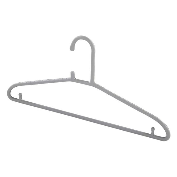 Hiroekza 10-Pack Wire Coat Hangers Heavy Duty Space Saving Non Slip Shoulders Plastic Hangers for All Clothes Wet or Dry Gray