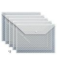 thumbnail image 1 of Hiroekza 10 Pcs File Folders Letter Size Plastic Document Holders with Snap Closure, Clear Envelopes for Office, School, Home, Travel - Durable, Waterproof Clear, 1 of 7