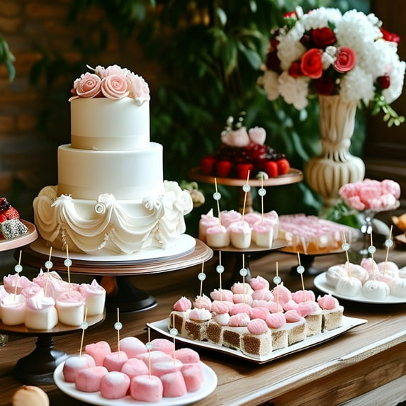 Hiroekza 100pcs Disposable Fruit Sticks Pearl Sticks