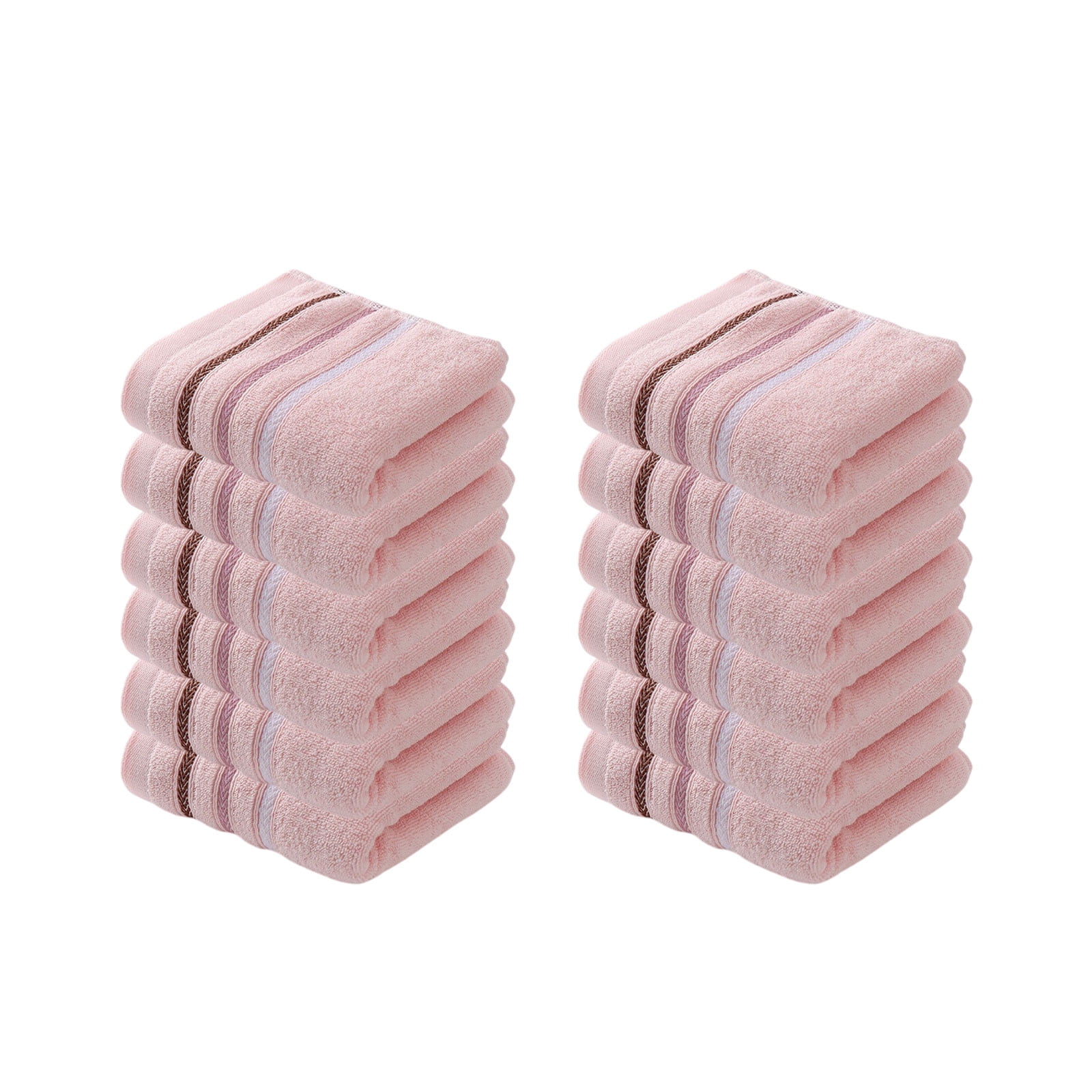 Hiroekza 12-Pack 100% Cotton Hand Towels Set for Bathroom Bath Sheets - Soft, Skin-frindly, Absorbent Towels for Bathroom, Gym, Spa, Hair Care, Facial Towels for Estheticians, Massage Towels Pink