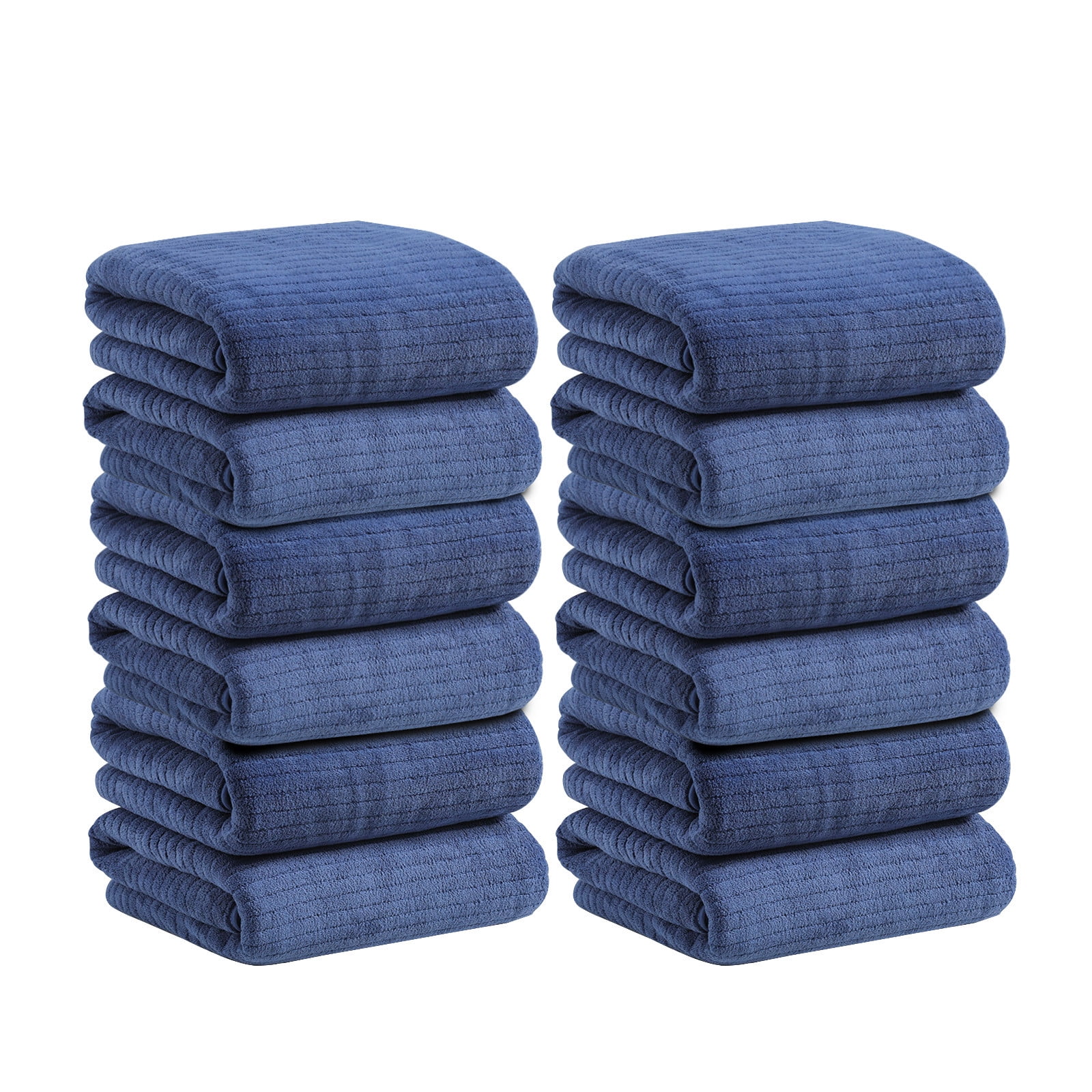 Hiroekza 12Pcs 100% Cotton Hand Towels Set for Bathroom Face & Shower Towels - Skin-friendly, Soft, Absorbent for Gym & Spa Use, Hand Towels Bulk Pack Blue