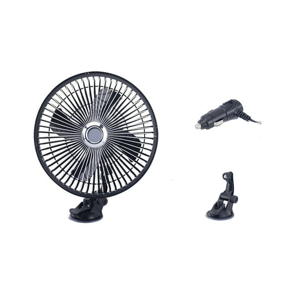 Hiroekza 12V Adjustable Speed Car Fan - Strong Airflow, Oscillating & Dual Mount for Ultimate Comfort