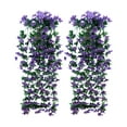 thumbnail image 1 of Hiroekza 2-Pack Artificial Hanging Flowers Garland Lily Vine Faux Flower Wall Hanging Basket Indoor Outdoor Decorative Flowers for Wedding Home Garden Party Decor Purple, 1 of 6