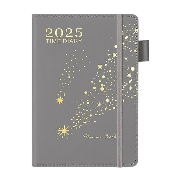 Hiroekza 2025 English And Spanish Schedule Planner - Bilingual Daily Plan Book with Pen Strap, Wear-Resistant Material, Portable for Work, Study, Life