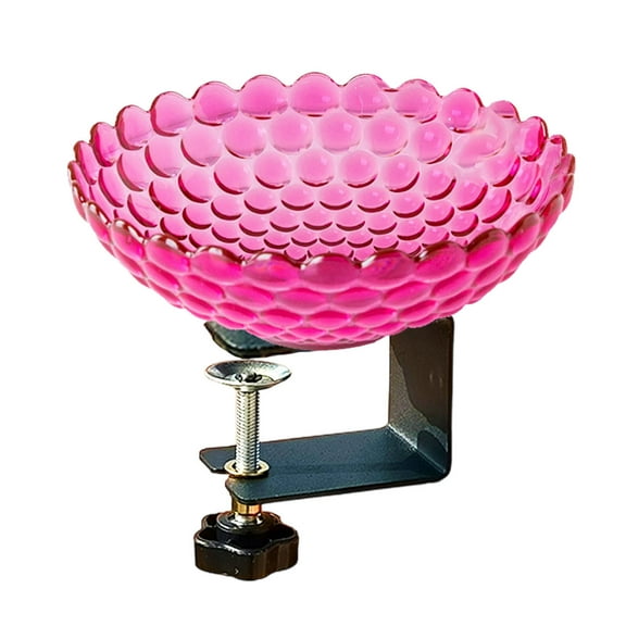 Hiroekza 2025 Outdoor Garden Bird Hummingbird Bath & Feeder - Adjustable Height, Durable & Decorative Hot Pink