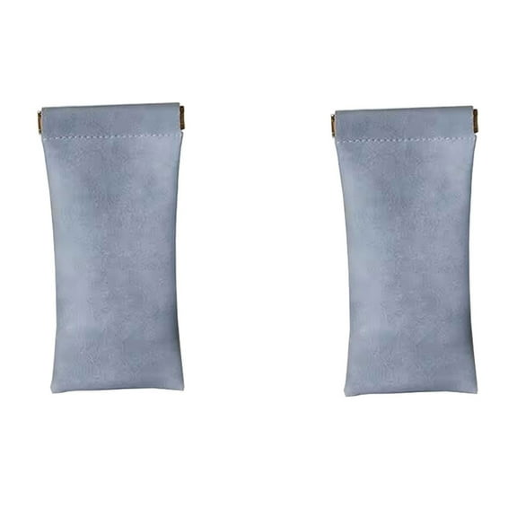 Hiroekza 2Pack Compact Velvet Sunglasses Case Storage Container - Auto-Closure, Scratch-Free Protection for Glasses & Small Accessories Blue