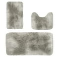 thumbnail image 1 of Hiroekza 3-Pieces Mixed Color Bath Mats Set Winter Bathroom Rugs Toilet Mats Soft Water Absorption Non Slip Thick Washable Easy To Dry Dark Gray, 1 of 7