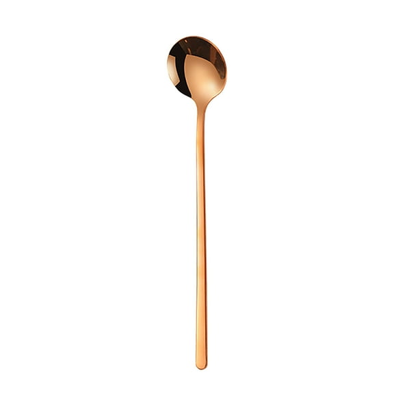 Hiroekza 304 Stainless Steel Coffee Stirring Spoon Long Handle Coffee Bar Spoon - Reusable, Durable, Rust-Resistant Cold Brew Coffee Spoon Tea Spoon Rose Gold