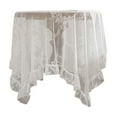 thumbnail image 1 of Hiroekza 59" Elegant Lace Tablecloth Fits 24 to 45 Inch Round Coffee Table - Square Cheese Fabirc Floral Table Cloth for Buffet Table, Holiday Party, Dinner, Wedding White, 1 of 6