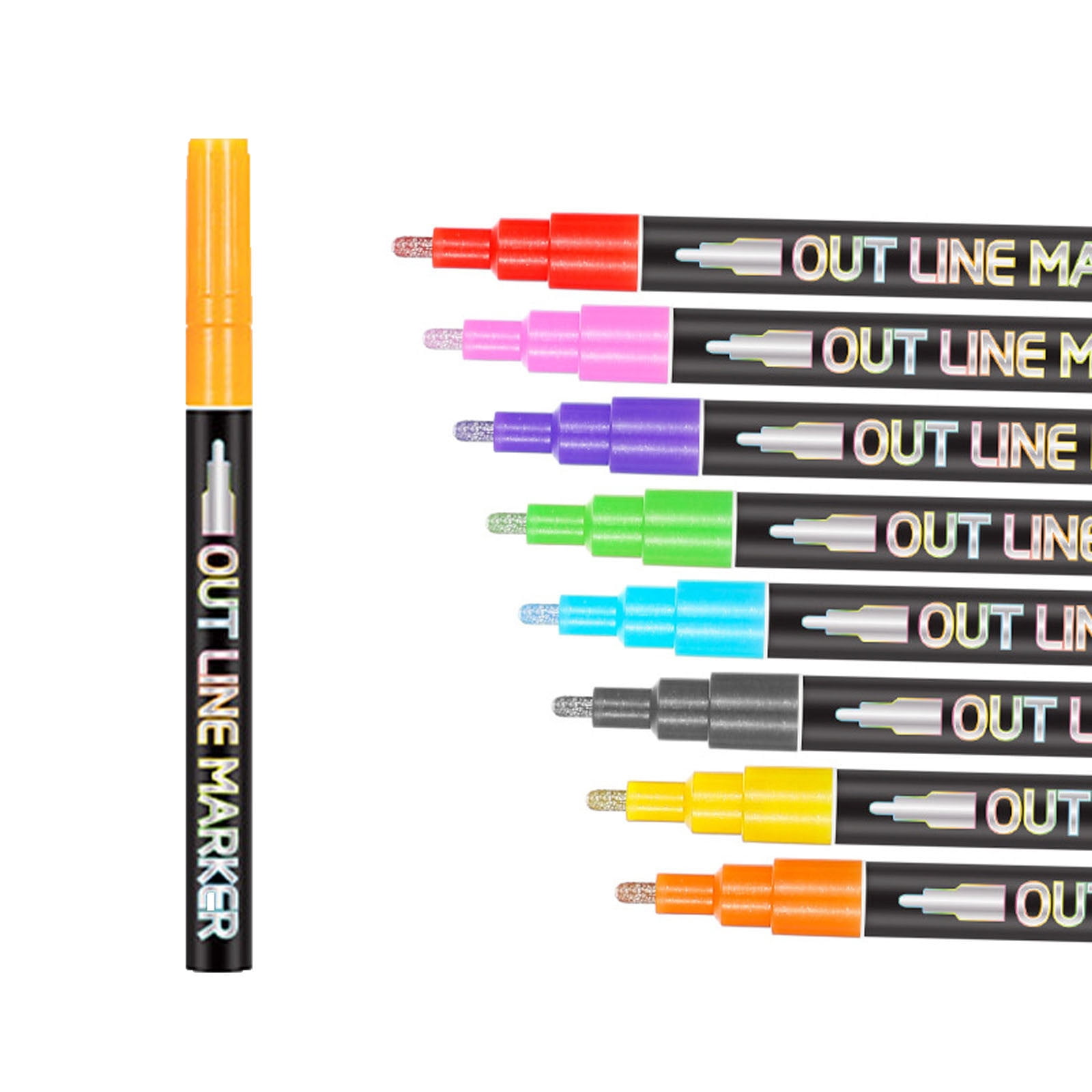 Flash Color Paper Hiroekza 8 Colors Metal Flash Color Fluorescent Watercolor Pen Set ...