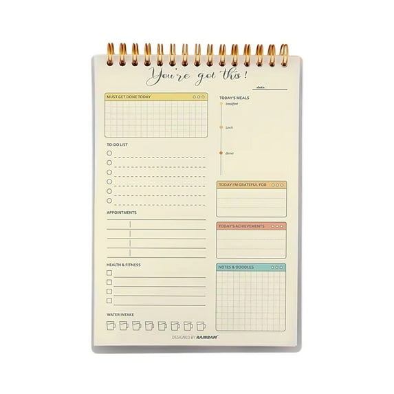 Hiroekza A5 Coil Planner NoteBook - Colorful Daily Organizer for Students & Professionals, Perfect for Scheduling, Note-Taking & Reminders