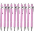 thumbnail image 1 of Hiroekza Aluminum Ballpoint Pen with Touchscreen Tip - Metal Body, 1.5g Ink, 10pc Set for Business, Student Writing, and Screen Use Pink, 1 of 4